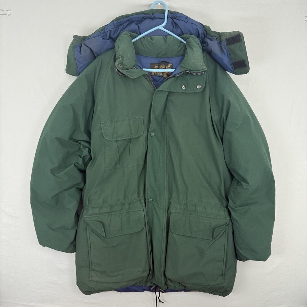 Vintage Eddie Bauer Coat Mens XL Tall Green Gore-Tex Down Parka Ridge Line Ski
